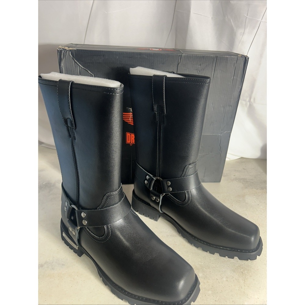 Dream Apparel Motorcycle Mens Black Boots Size  11